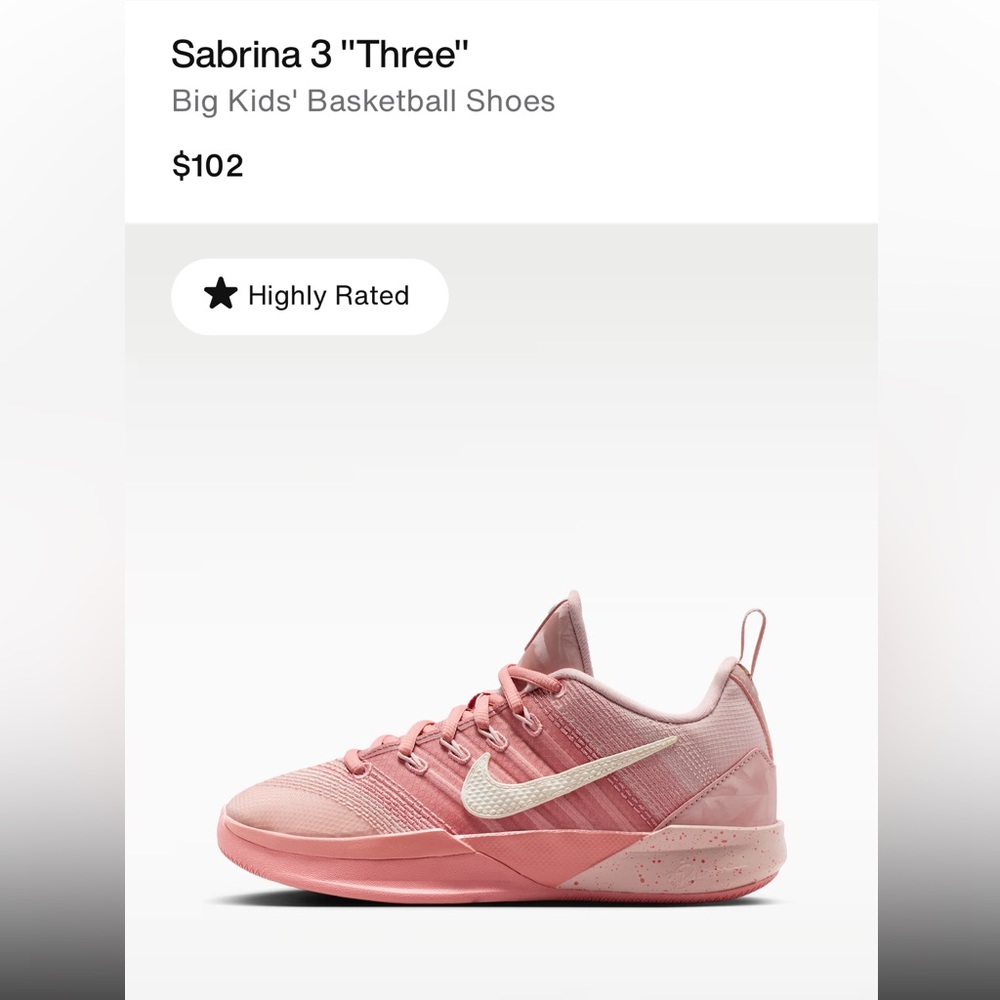Nike Kids Pink and Cream Sneakers